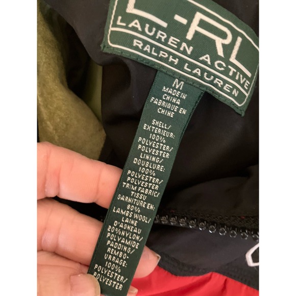 Ralph Lauren Vest  Puffer Size M  Red Black Sleeveless Logo Grannycore - Picture 9 of 9